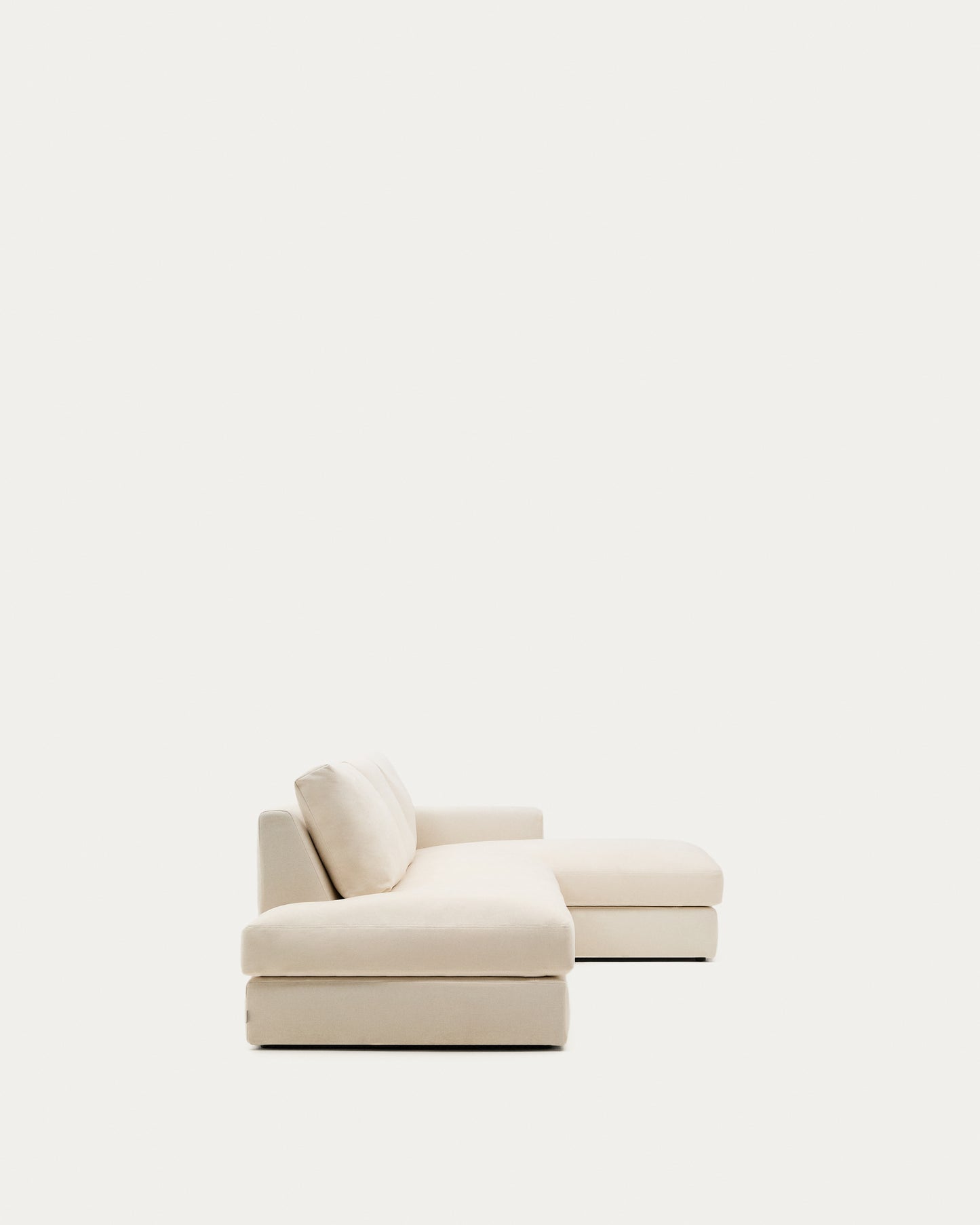 Divano modulare Alea 5 posti sfoderabile in ciniglia chaise longue destra écru 340 cm