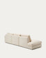 Divano modulare Alea 5 posti sfoderabile in ciniglia chaise longue destra écru 340 cm