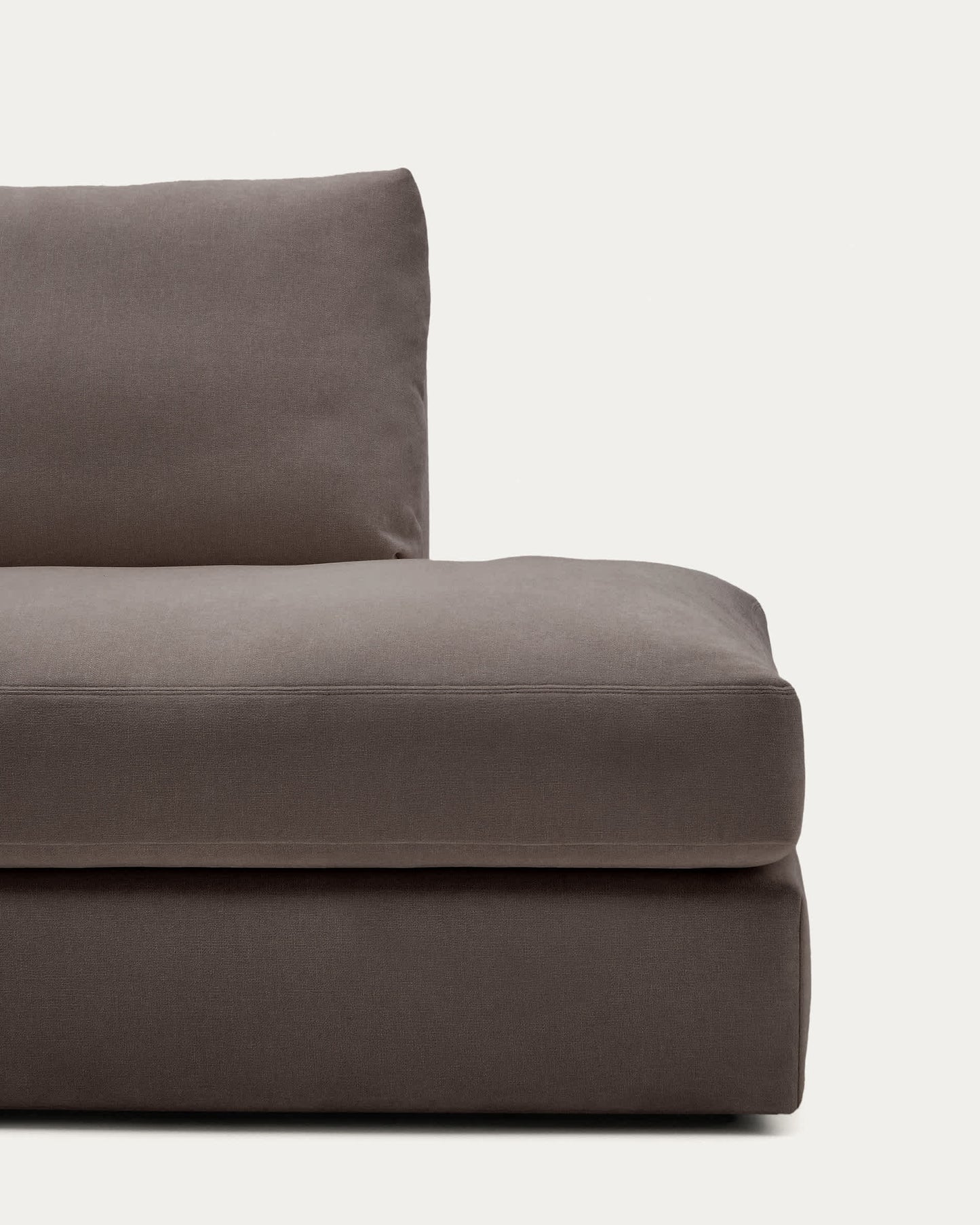 Divano modulare Alea 5 posti sfoderabile in ciniglia marrone scuro con chaise longue sinistra 340 cm