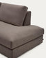 Divano modulare Alea 5 posti sfoderabile in ciniglia marrone scuro con chaise longue sinistra 340 cm