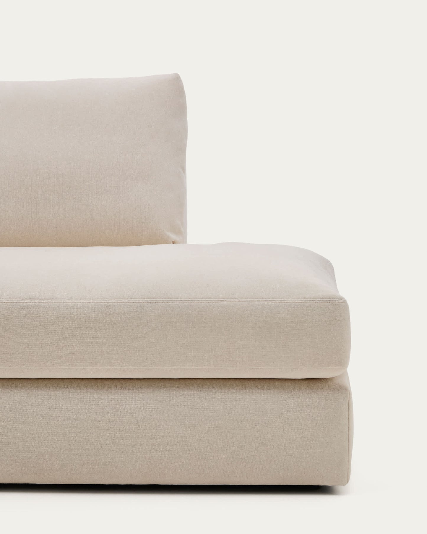 Divano modulare Alea 5 posti sfoderabile in ciniglia chaise longue sinistra beige 340 cm