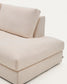 Divano modulare Alea 5 posti sfoderabile in ciniglia chaise longue sinistra beige 340 cm