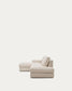 Divano modulare Alea 5 posti sfoderabile in ciniglia chaise longue sinistra beige 340 cm