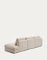 Divano modulare Alea 5 posti sfoderabile in ciniglia chaise longue sinistra beige 340 cm