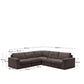 Divano angolare modulare Alea 5 posti sfoderabile in ciniglia marrone scuro 310 x 310 cm