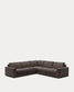 Divano angolare modulare Alea 5 posti sfoderabile in ciniglia marrone scuro 310 x 310 cm