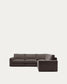 Divano angolare modulare Alea 5 posti sfoderabile in ciniglia marrone scuro 310 x 310 cm