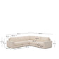 Divano angolare modulare Alea 5 posti sfoderabile in ciniglia beige 310 x 310 cm