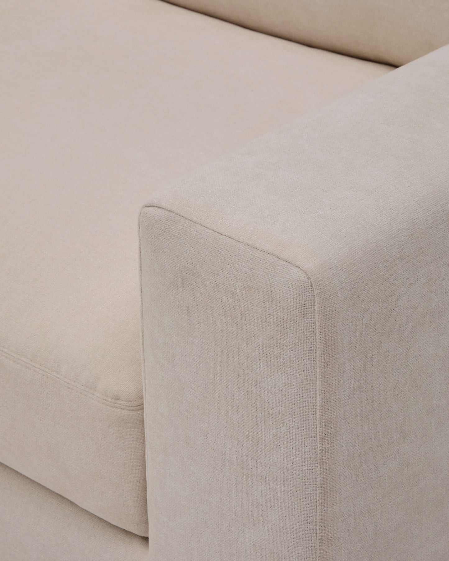 Divano angolare modulare Alea 5 posti sfoderabile in ciniglia beige 310 x 310 cm