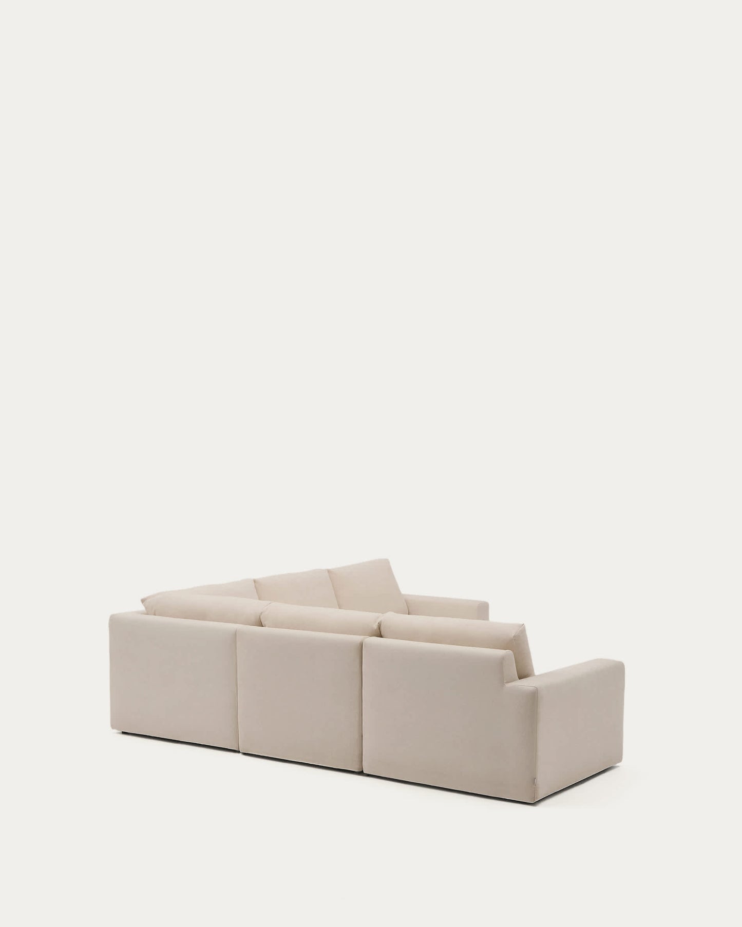 Divano angolare modulare Alea 5 posti sfoderabile in ciniglia beige 310 x 310 cm