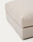 Poggiapiedi sfoderabile Alea in ciniglia beige 90 x 90 cm