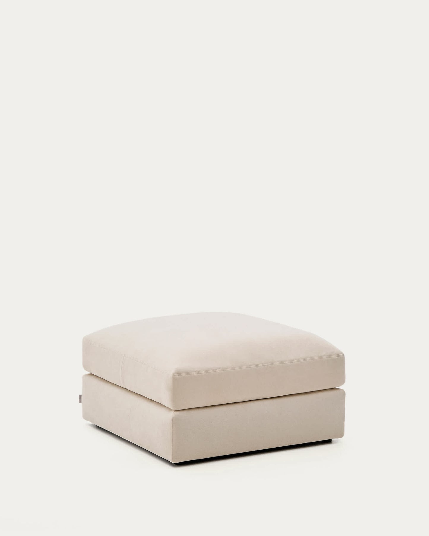 Poggiapiedi sfoderabile Alea in ciniglia beige 90 x 90 cm