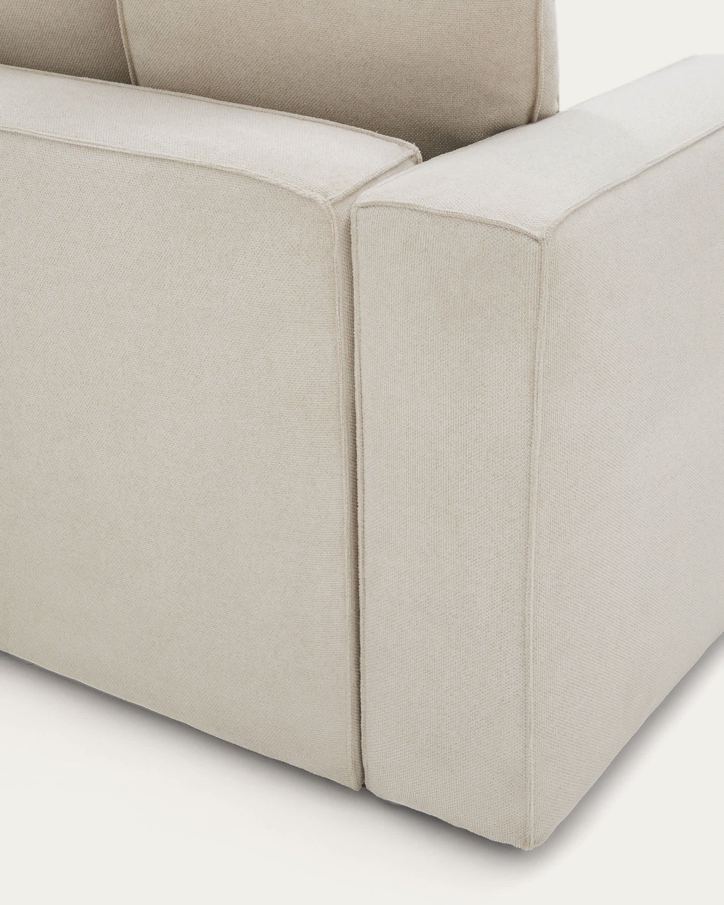 Divano letto Marela 3 posti in ciniglia beige 236 cm