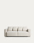 Divano letto Marela 3 posti in ciniglia beige 236 cm