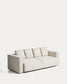 Divano letto Marela 3 posti in ciniglia beige 236 cm