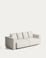 Divano letto Marela 3 posti in ciniglia beige 236 cm
