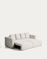 Divano letto Marela 3 posti in ciniglia beige 236 cm