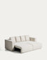 Divano letto Marela 3 posti in ciniglia beige 236 cm