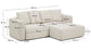 Divano letto Marela 3 posti con chaise longue destra in ciniglia beige 236 cm