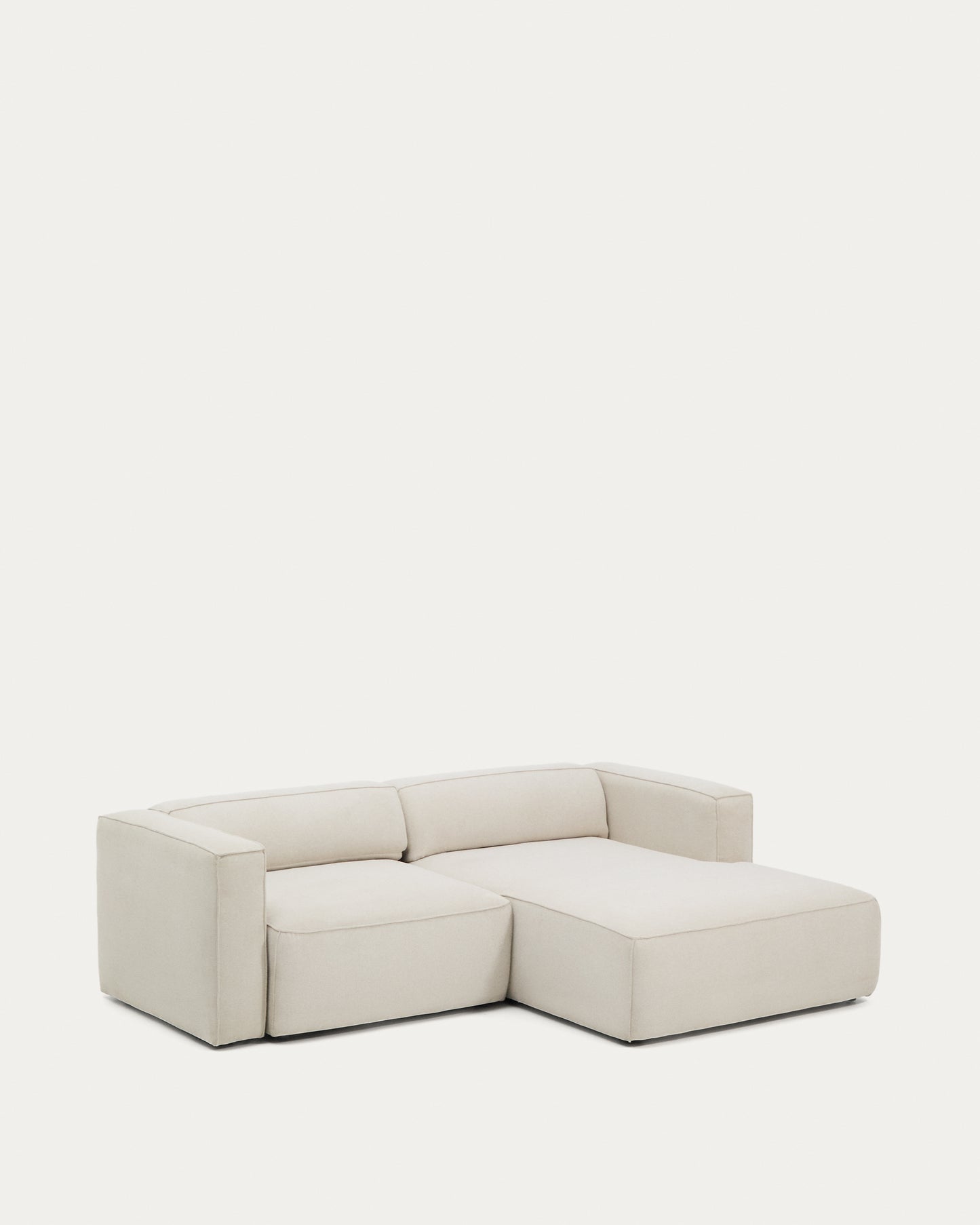 Divano letto Marela 3 posti con chaise longue destra in ciniglia beige 236 cm