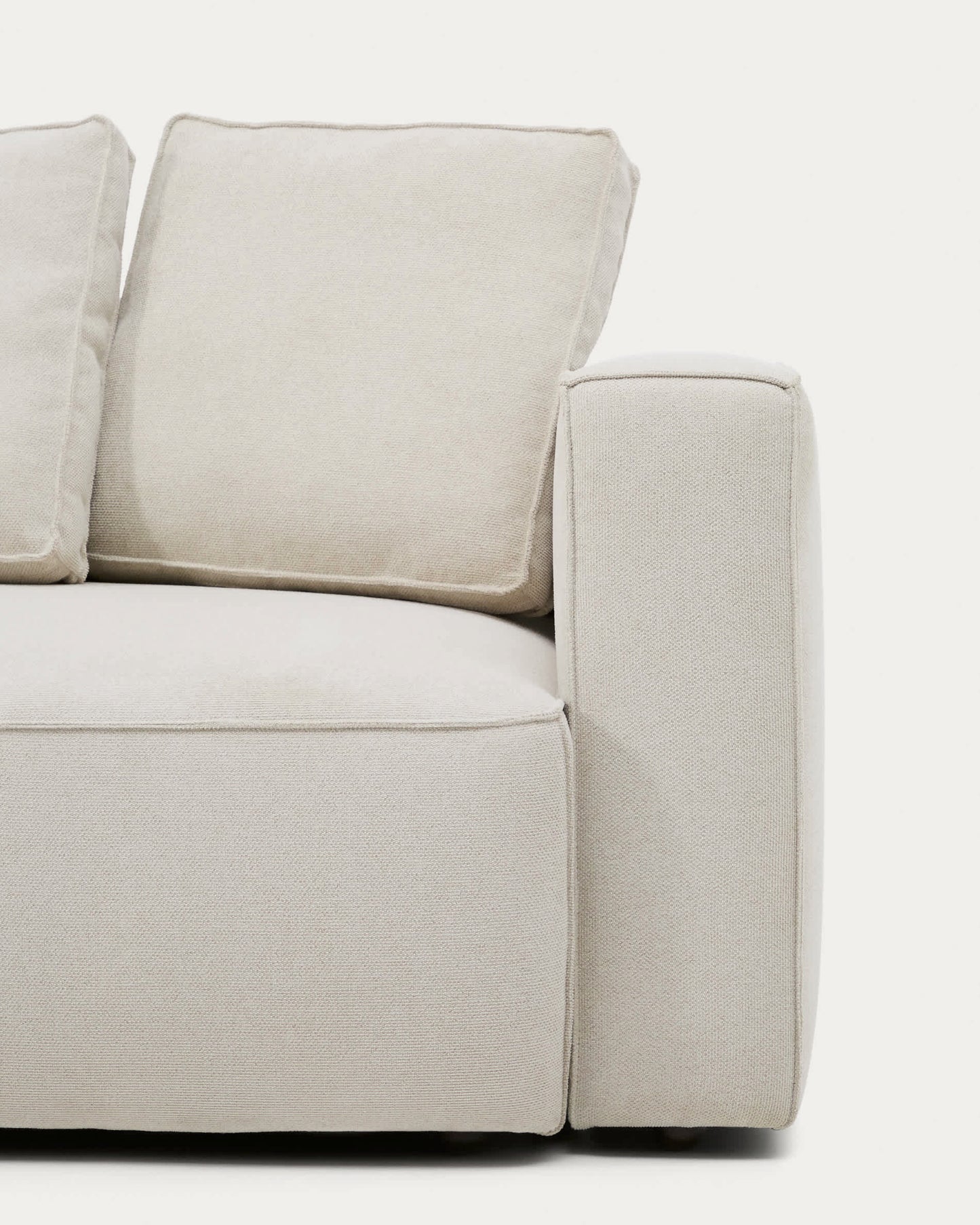 Divano letto Marela 3 posti con chaise longue sinistra in ciniglia beige 236 cm