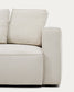 Divano letto Marela 3 posti con chaise longue sinistra in ciniglia beige 236 cm