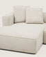 Divano letto Marela 3 posti con chaise longue sinistra in ciniglia beige 236 cm