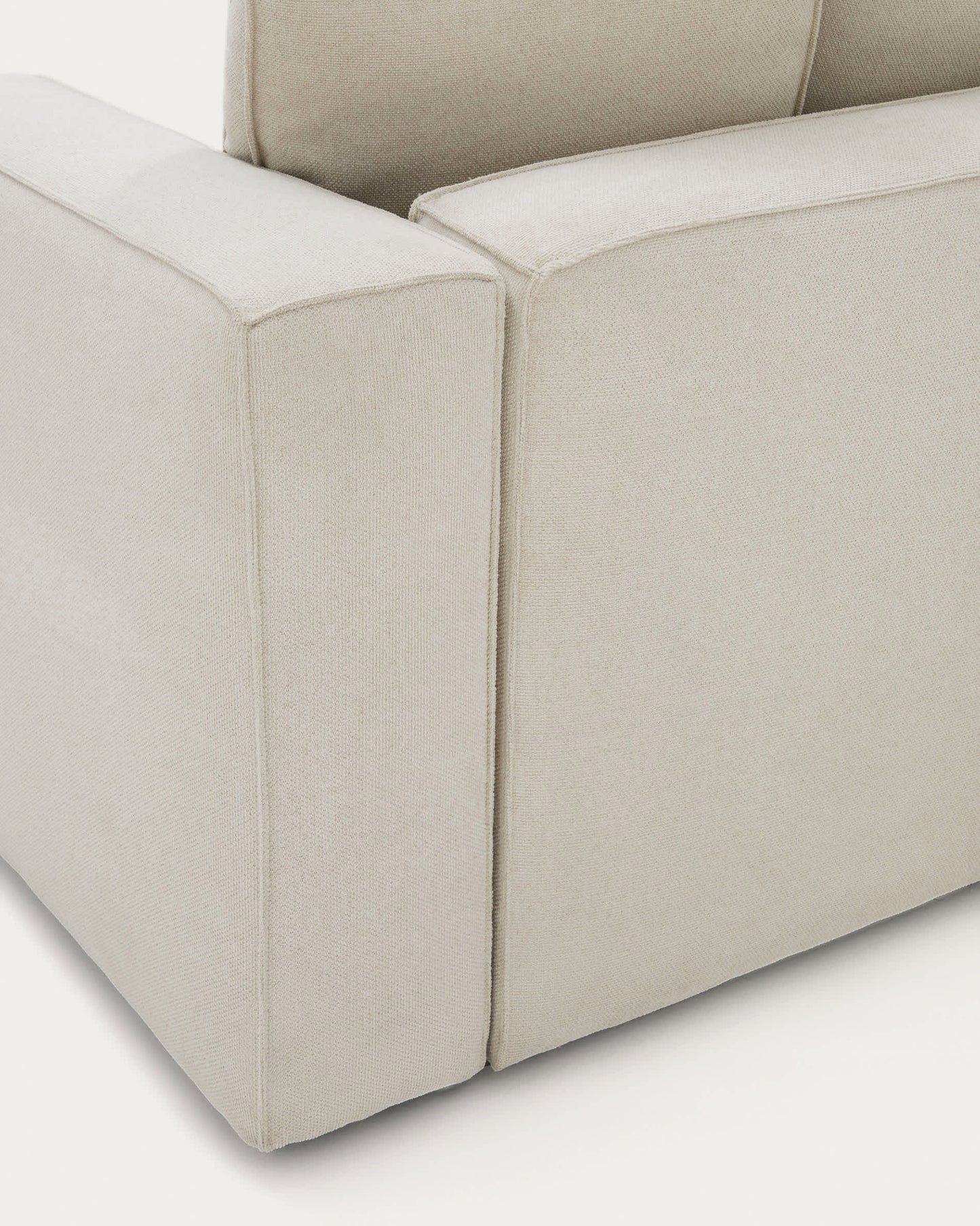 Divano letto Marela 3 posti con chaise longue sinistra in ciniglia beige 236 cm