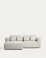 Divano letto Marela 3 posti con chaise longue sinistra in ciniglia beige 236 cm