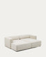 Divano letto Marela 3 posti con chaise longue sinistra in ciniglia beige 236 cm