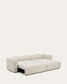 Divano letto Marela 3 posti con chaise longue destra in ciniglia beige 276 cm