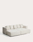 Divano letto Marela 3 posti con chaise longue sinistra in ciniglia beige 276 cm