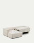 Divano letto Marela 3 posti con chaise longue sinistra in ciniglia beige 276 cm