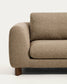 Divano Vera 3 posti marrone chiaro con gambe in legno massiccio di frassino con finitura in noce 230 cm FSC Mix Credit