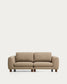 Divano Vera 3 posti marrone chiaro con gambe in legno massiccio di frassino con finitura in noce 230 cm FSC Mix Credit