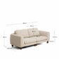 Divano Vera 3 posti beige con gambe in legno massiccio di frassino con finitura in noce 230 cm FSC Mix Credit