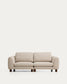 Divano Vera 3 posti beige con gambe in legno massiccio di frassino con finitura in noce 230 cm FSC Mix Credit