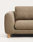 Divano Vera 3 posti marrone chiaro con gambe in legno massiccio di frassino con finitura naturale 230 cm FSC Mix Credit