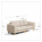 Divano Vera 3 posti beige con gambe in legno massiccio di frassino con finitura naturale 230 cm FSC Mix Credit