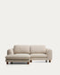 Divano Vera 3 posti con chaise longue sinistra beige con gambe in legno massiccio di frassino con finitura in noce 232 cm FSC Mix Credit