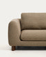 Divano Vera 3 posti con chaise longue destra marrone chiaro con gambe in legno massiccio di frassino con finitura in noce 232 cm FSC Mix Credit
