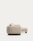 Divano Vera 3 posti con chaise longue destra beige con gambe in legno massiccio di frassino finitura in noce 232 cm FSC Mix Credit