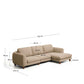Divano Vera 4 posti con chaise longue destra marrone chiaro con gambe in legno massiccio di frassino con finitura in noce 322 cm FSC Mix Credit