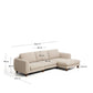 Divano Vera 4 posti con chaise longue destra beige con gambe in legno massiccio di frassino con finitura in noce 322 cm FSC Mix Credit