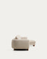 Divano Vera 4 posti con chaise longue destra beige con gambe in legno massiccio di frassino con finitura in noce 322 cm FSC Mix Credit