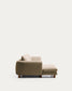 Divano Vera 4 posti con chaise longue sinistra marrone chiaro con gambe in legno massiccio di frassino con finitura in noce 322 cm FSC Mix Credit
