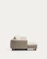 Divano Vera 4 posti con chaise longue sinistra beige con gambe in legno massiccio di frassino finitura in noce 322 cm FSC Mix Credit
