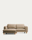 Divano Vera 3 posti con chaise longue sinistra marrone chiaro con gambe in legno massiccio di frassino con finitura naturale 232 cm FSC Mix Credit