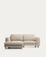 Divano Vera 3 posti con chaise longue sinistra beige con gambe in legno massiccio di frassino con finitura naturale 232 cm FSC Mix Credit