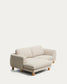 Divano Vera 3 posti con chaise longue sinistra beige con gambe in legno massiccio di frassino con finitura naturale 232 cm FSC Mix Credit